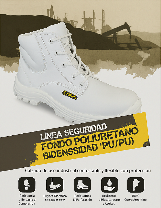 Calzado de seguridad cuero blanco